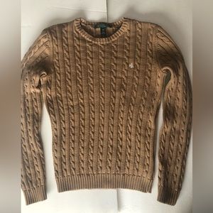 Ralph Lauren cable knit Womens preppy sweater size x-Small, feels big for an xs